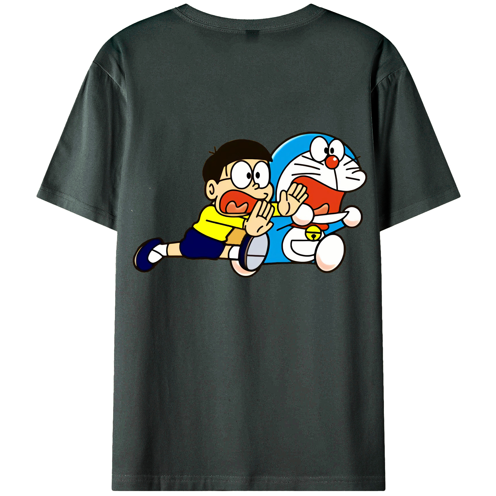 （画像用） ドラえもん Doraemon 綿100％ メンズ半袖Tシャツ（バックプリント） 通気性